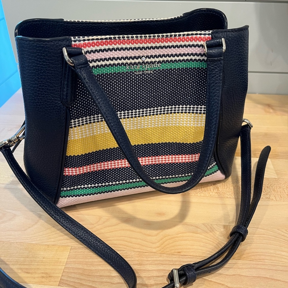 Navy Multi-Stripe Tote Bag - Women - Picture 3 of 12